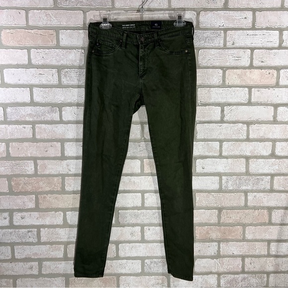 Ag The Abbey Ankle Midrise Super Skinny Ankle Jeans in Dark Olive Green Size 26 - Picture 5 of 11